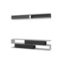 Hanah Home Mueble de TV Blanco y Negro con Estantería de Pared